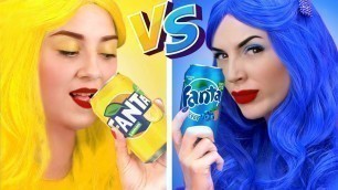 'Last To STOP Eating ONE COLOR Challenge II Only YELLOW Food vs BLUE Food  ✨ BLIMEY'