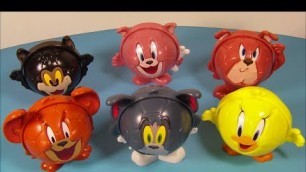 '2014 TOM and JERRY SET OF 6 BURGER KING KID\'S MEAL TOY\'S VIDEO REVIEW'