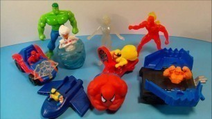 'McDONALD\'S 1996 MARVEL SUPER HEROES SET OF 9 HAPPY MEAL KID\'S TOY\'S VIDEO REVIEW'