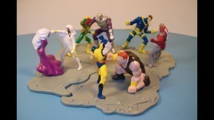 '1995 HARDEE\'S X-MEN SET OF 4 HEROES vs VILLAINS KID\'S MEAL TOY REVIEW'