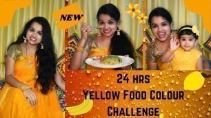 '24hrs Yellow Food Colour Challenge | Yellow Food Challenge Vlog | Divya\'s Castle'