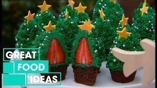 'Make Your Own Strawberry Christmas Tree Cupcakes | Food | Great Home Ideas'