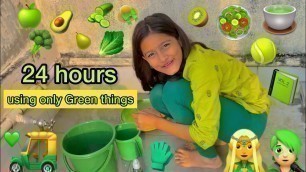 'Using Only Green Things For 24 hours || Eating only Green Food || Aman dancer real'