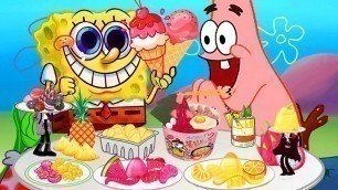 'SPONGEBOB VS PATRICK MUKBANG - PINK FOOD vs YELLOW FOOD MUKBANG - ZIK ANIMATION MUKBANG'