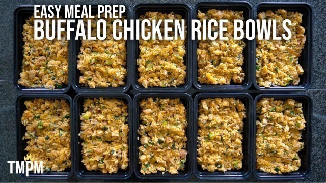 'Meal Prep Buffalo Chicken Rice Bowls | Under 500 Calories, 37g Protein'