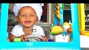 'Pretend Play Food Toys Cooking Truck with Cyrus #toyreview'