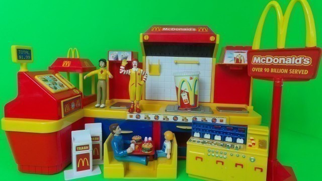 'McDONALD\'S ELECTRONIC FAST FOOD CENTER  KIDS PLAY SET VIDEO TOY REVIEW'