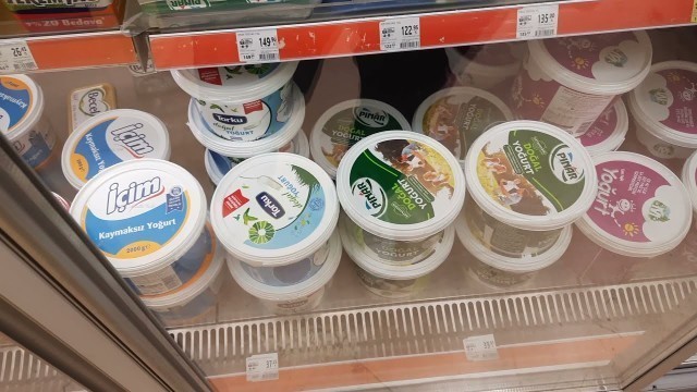 'How Yougurt is packed and sold in super markets in Turkey #food #turkey'