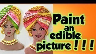'How to paint an edible picture on fondant in 2020 | paint a face on fondant with food colouring'