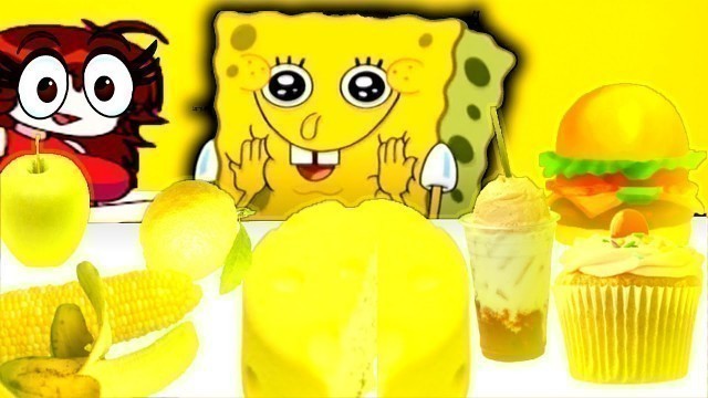 'ONLY YELLOW FOOD CHALLENGE! SPONGEBOB ANIMATION | MUKBANG ANIMATION'