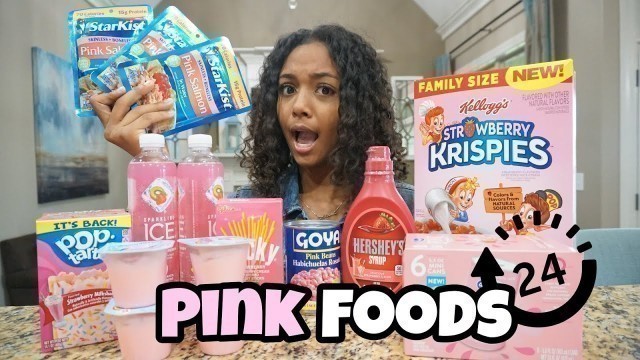 'I Only Ate Pink Food for 24 Hours Challenge | LexiVee03'