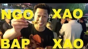 'Vietnamese Street Food Ngo Xao Hot Ga Bap Xao Hanoi Vietnam 2016'