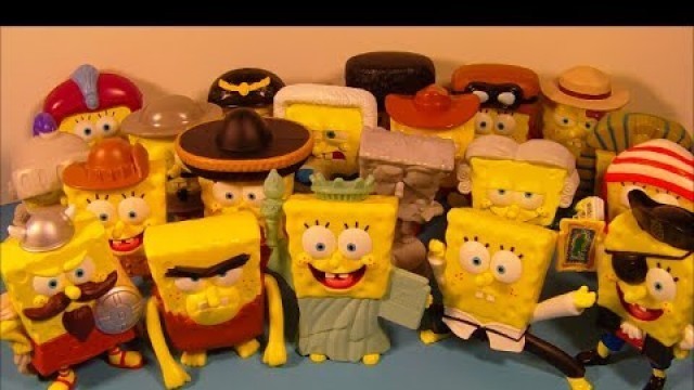 '2005 SPONGEBOB SQUAREPANTS LOST IN TIME SET OF 20 BURGER KING KID\'S MEAL TOY\'S VIDEO REVIEW'