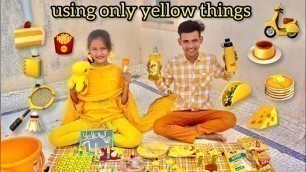'we used only yellow things for 24 hours || Eating only Yellow food challenge'