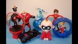 'McDONALD\'S THE INCREDIBLES FULL SET 1-8 HAPPY MEAL DISNEY TOY\'S VIDEO REVIEW'