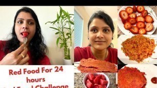 'Red food challenge | I ate red food for 24 hours |  Red food for a day |'