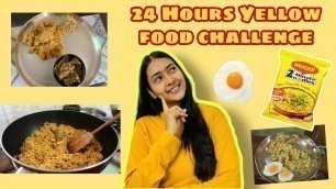 '24 Hours Yellow food challenge||vlog||'