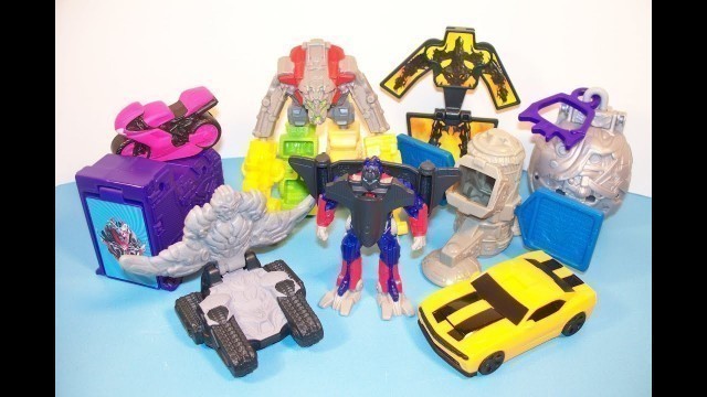 '2009 TRANSFORMERS 2 REVENGE OF THE FALLEN SET OF 8 BURGER KING KIDS MEAL TOY\'S VIDEO REVIEW'