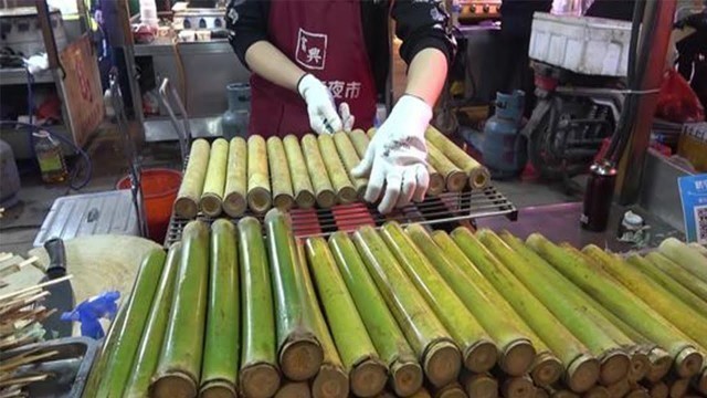 'Bambo Rice sweet & sticky and fresh // China Street Food'