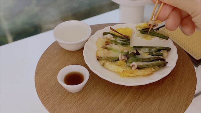 '미니어처요리 해물 파전 korean food Pajeon - Green Onion Pancake'