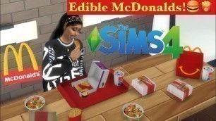 'McDonalds Edible Mod Review|Mukbang Sims 4'