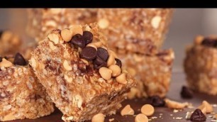 'No-Bake Peanut Butter and Chocolate Chip Granola Bars | Get the Dish'