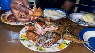 'Imoyo Soup With Sea Fish and Turkey - Porto Novo Night Street food - Republic Of Benin 