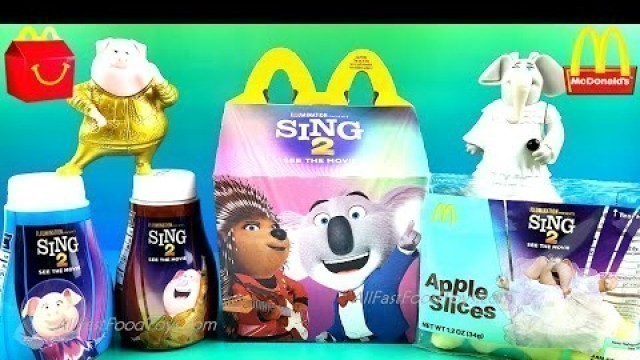 'SING 2 McDONALD\'S HAPPY MEAL TOYS MILK APPLE SLICES BOX FULL SET 8 CAJITA FELIZ JUGUETES 2021 2022'