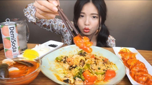 '잡탕밥 & 깐쇼새우 ~ Korean style chinese food, Japtang bap & Chilli shrimp !!~ Hany Mukbang ~'
