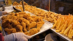 '양많은 시장통닭, 닭강정, 새우튀김! 국내산 생닭만 사용 / korean fried chicken, fried shrimp - korean street food'