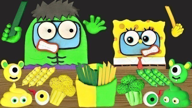 'YELLOW vs GREEN FOOD CHALLENGE! Among Hulk Vs Spongebob Mukbang Animation IRL'