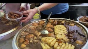'Chinese Street Food  Beef offal Soup  in Beijing Road, Guangzhou, China'