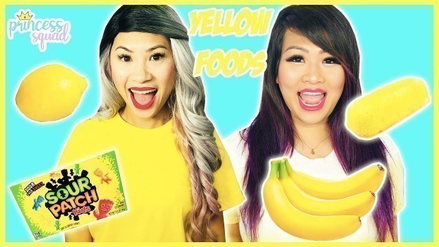 'EATING ONLY ONE COLOR FOOD FOR 24 HOURS! EATING ONLY YELLOW FOOD CHALLENGE!'