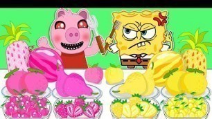 'Animation Mukbang | Pink Food VS Yellow Food Challenge | SCP Cartoons'