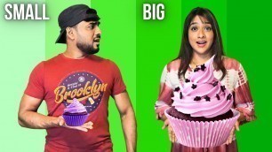 'BIG VS SMALL FOOD CHALLENGE 