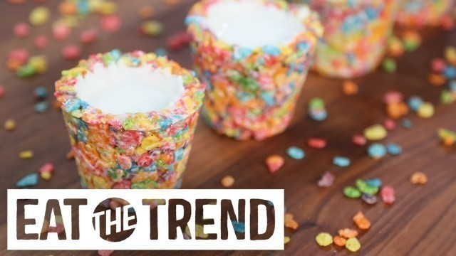 'Fruity Pebbles Cereal Milk Shots | Eat the Trend'
