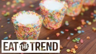 'Fruity Pebbles Cereal Milk Shots | Eat the Trend'
