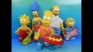 '1990 MEET THE SIMPSONS SET OF 5 PLUSH BURGER KING KID\'S MEAL TOY\'S VIDEO REVIEW'