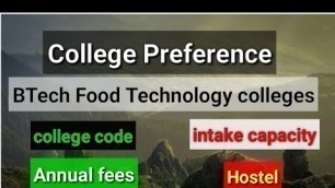 'B tech Food Technology colleges in Maharashtra || college preference for admission #foodtechnology'