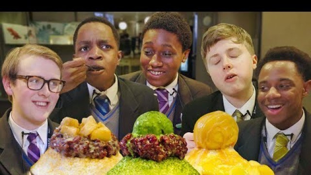 '망고빙수 처음 먹어본 영국 고등학생들의 반응!? (1인 2빙 실화?)'