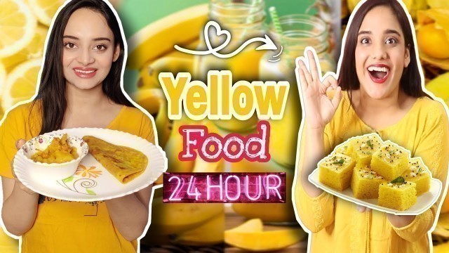 'I Only Ate YELLOW FOOD For 24 Hours Challenge I Eating One Color Food For 24 Hours Food Challenge'