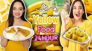 'I Only Ate YELLOW FOOD For 24 Hours Challenge I Eating One Color Food For 24 Hours Food Challenge'