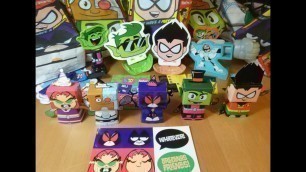 'TEEN TITANS GO! Wendy\'s 2015 fast food toys review unboxing opening Unboxalot 033'