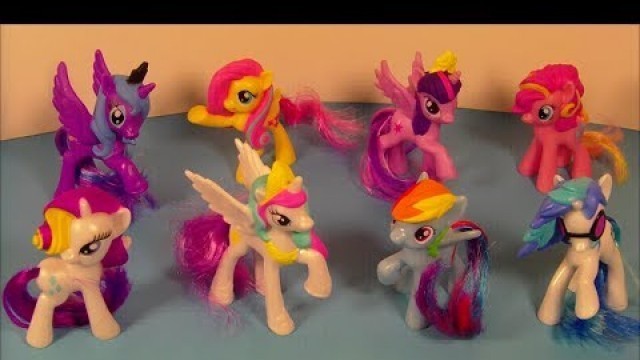 '2014 MY LITTLE PONY SET OF 8 McDONALD\'S HAPPY MEAL KIDS TOY\'S VIDEO REVIEW'