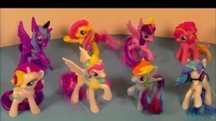 '2014 MY LITTLE PONY SET OF 8 McDONALD\'S HAPPY MEAL KIDS TOY\'S VIDEO REVIEW'