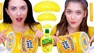 'ASMR Mukbang Yellow Food Challenge  | Eating Only One Color Food By LiLiBu'