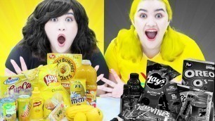 'BLACK VS YELLOW FOOD CHALLENGE FOR 24 HOURS | MUKBANG ONLY IN 1 COLOR BY CRAFTY HACKS PLUS'