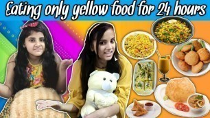 'Eating only Yellow food for 24 hours.#Meghapihu #food #yummy #entertainment.'