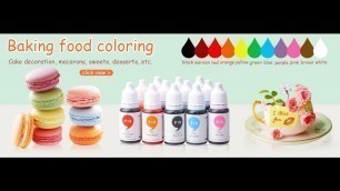 'JIUPIN Food Coloring liquid- 12 PK (0.35oz, 120 mL) - for Baking, Decorating, Fondant, Cooking, DIY'
