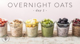 'OVERNIGHT OATS 6 Ways | Easy Healthy RAINBOW Breakfasts 